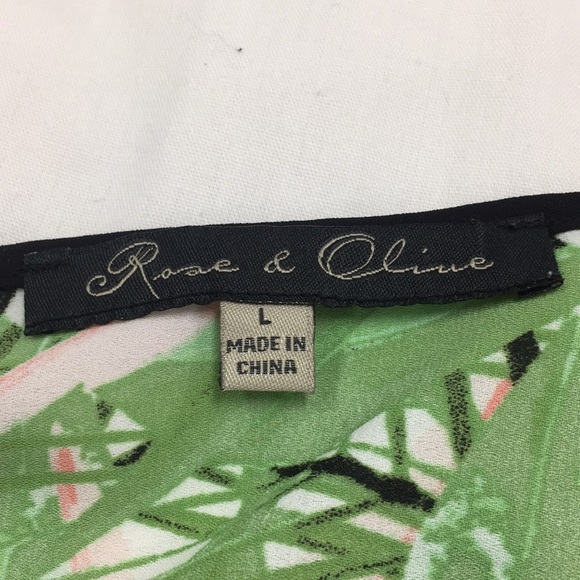 The Ruched 3/4 Sleeve Lizzie Top - Olive Floral main image 1